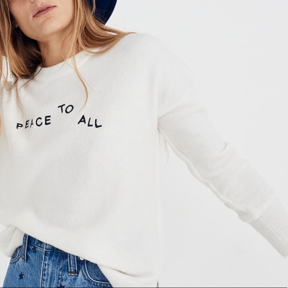 Peace to All Pullover Sweater in Coziest Yarn